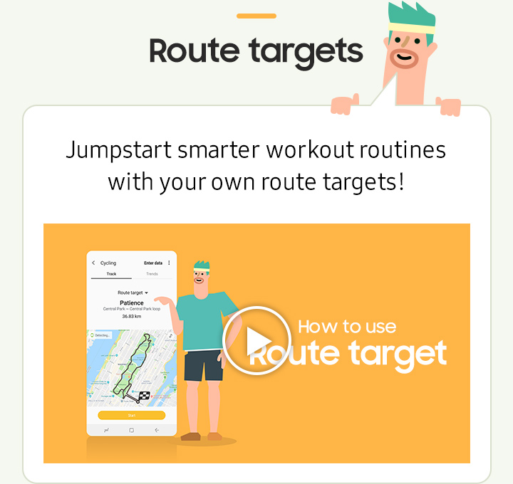 Jumpstart smarter workout routines with your own route targets!